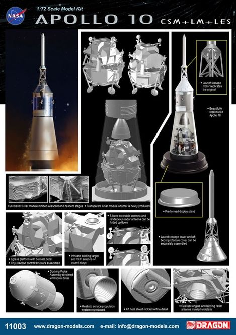 Huvudbild APOLLO 10 CSM + LM + LES. SKALA 1/72