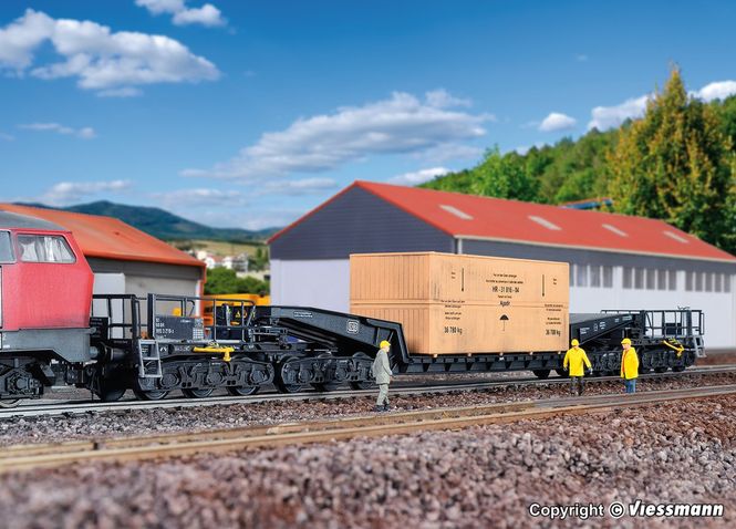 Bild på H0 Waggon UNION low-loader waggon Uaai 819 with ...