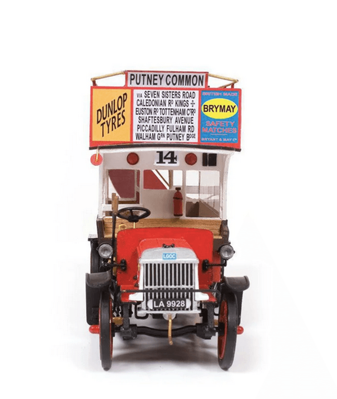 LONDON AEC BUSS B-TYPE. TRÄBYGGSATS I SKALA 1/24