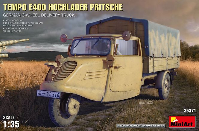 Huvudbild TEMPO E400 HOCHLADER PRITSCHE. GERMAN 3-WHEEL ...