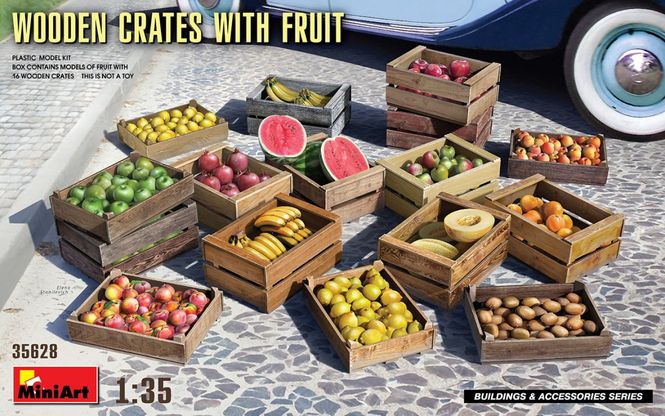 Huvudbild WOODEN CRATES WITH FRUIT SKALA 1/35