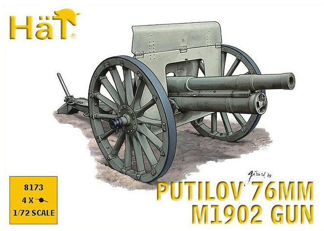 Huvudbild WWI PUTILOV 76MM M1902 GUN. 4 st. SKALA 1/72