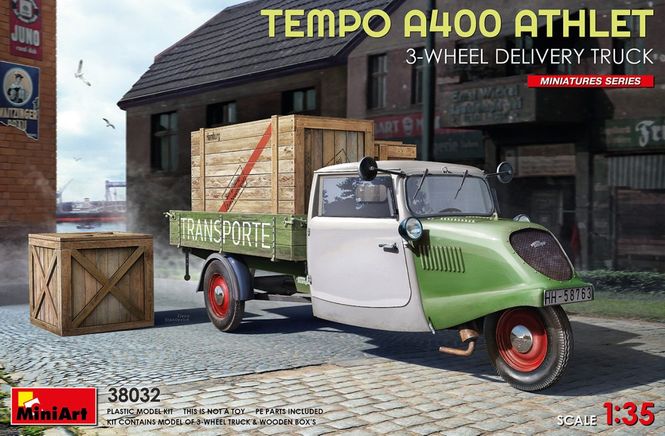 Huvudbild TEMPO A400 ATHLET 3-WHEEL DELIVERY TRUCK 1/35