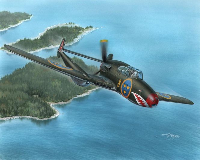 Bild på SAAB J-21A. SKALA 1/72