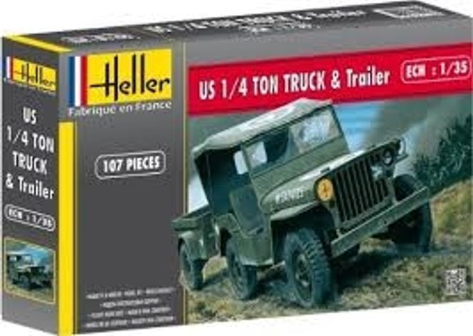 Huvudbild WILLLIS JEEP & TRAILER. SKALA 1/35