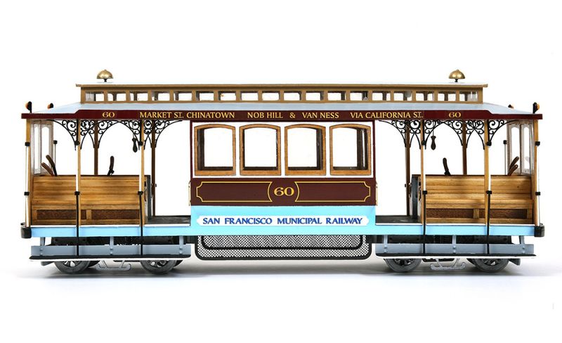 SAN FRANCISCO SPÅRVAGN I SKALA 1/24. TRÄBYGGSATS.