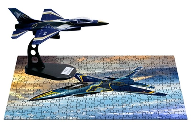 DUBBELSETT MED PLASTBYGGSATS 1/100 + PUZZEL AS851