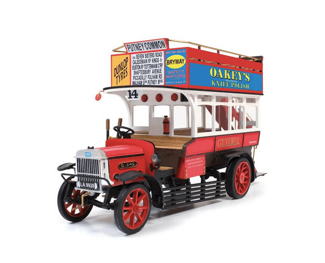 Huvudbild LONDON AEC BUSS B-TYPE. TRÄBYGGSATS I SKALA 1/24