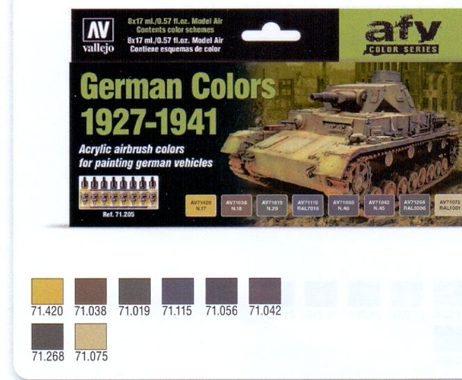 Huvudbild GERMAN CAMOUFLAGE COLORS 1927-1941. 8 X 17 ML. ...