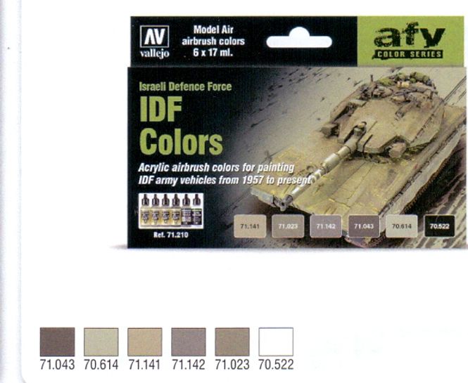 Huvudbild IDF COLORS, ISRAELI DEFENCE FORCE. 6 X 17 ML. ...